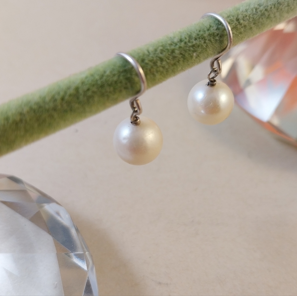 Sterling Silver Freshwater Pearl Drop Earrings - Picture 7 of 12